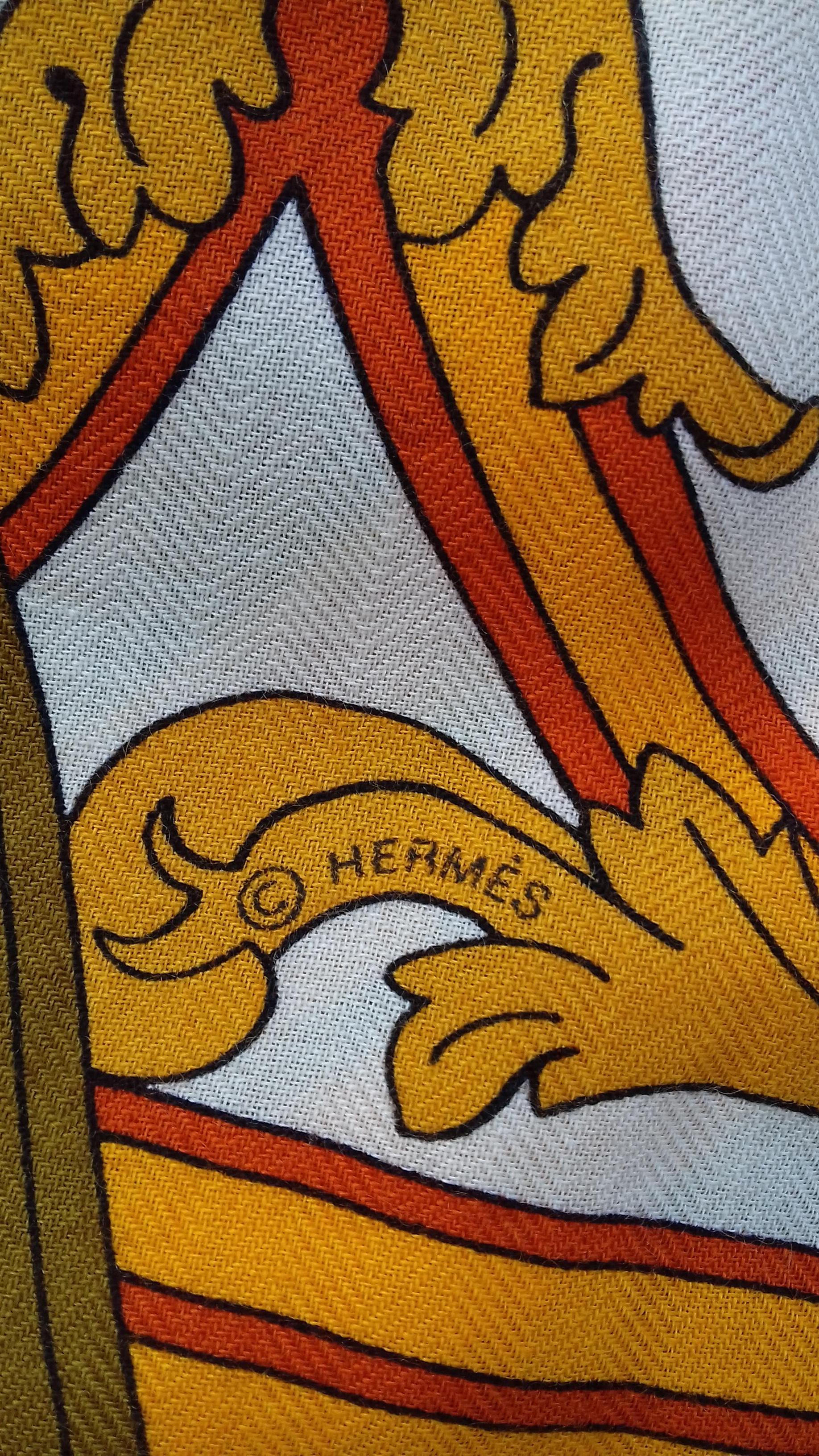 Hermès Shawl Cashmere Silk Embroided Whasington s Carriage Quilt Limited 54' 13