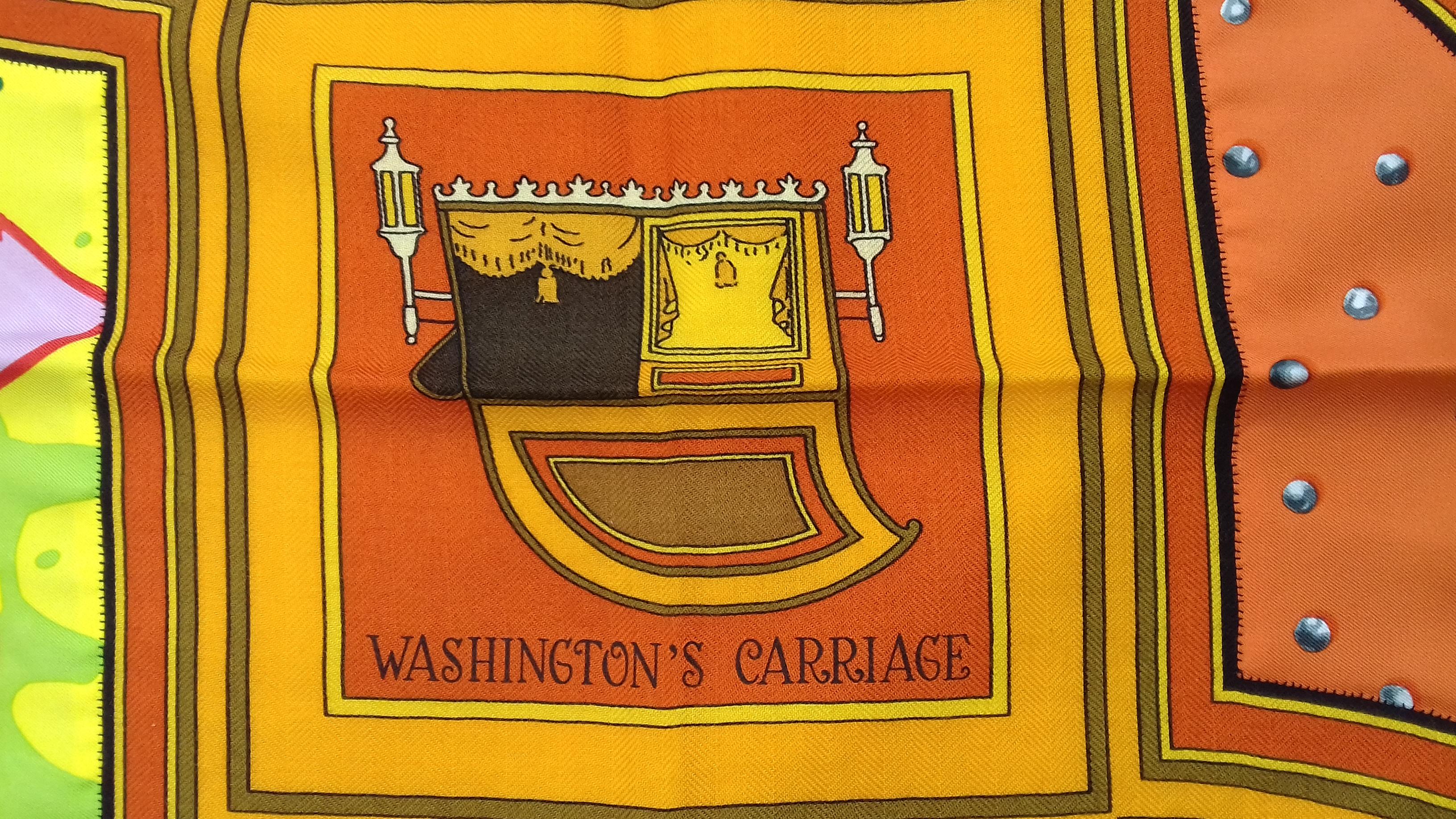 Women's Hermès Shawl Cashmere Silk Embroided Whasington s Carriage Quilt Limited 54'