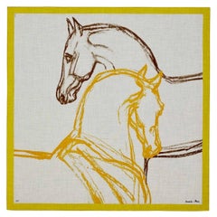 New HERMÈS shawl CHEVAUX AU PRE cashmere and silk