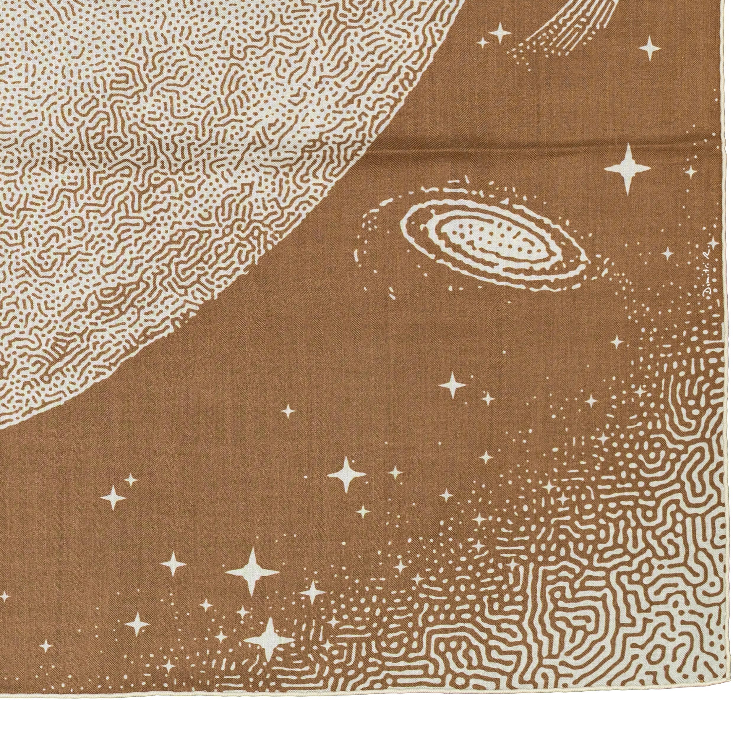 Hermes Shawl Clair de Lune – CS140 – Camel – Blanc - New Store Tag For Sale 6