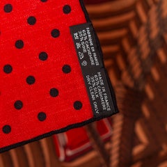 Hermes Shawl Clic Clac A Pois - CS140 - Kaki Rouge Acajou NEW Care Tag