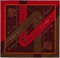 Hermes Schal Clic Clac A Pois - CS140 - Kaki Rouge Acajou NEW Care Tag