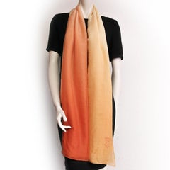 HERMES Shawl in Gradient of Yellow and Orange Cashmere and Silk