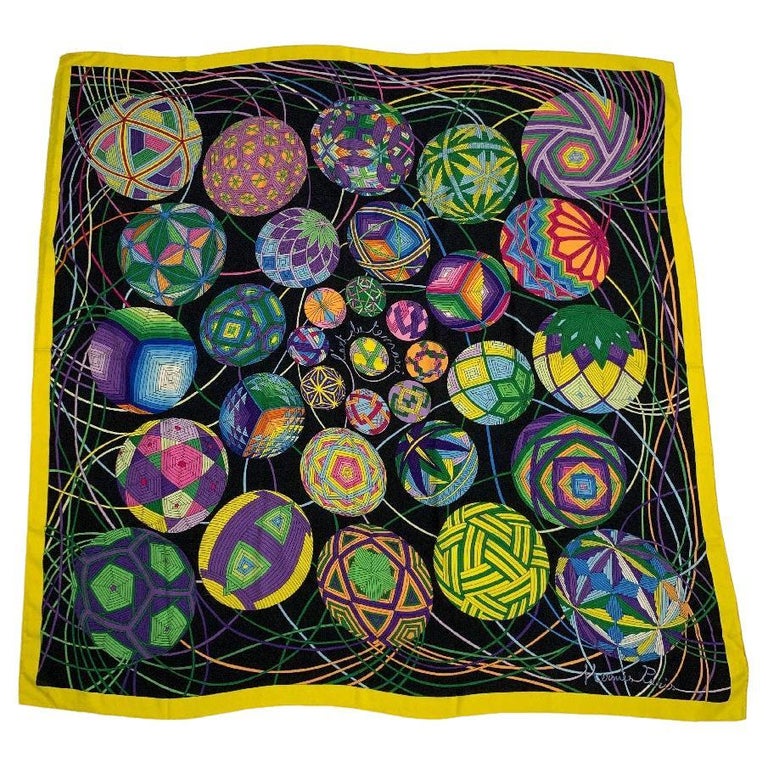 HERMES Shawl "L'Art du Temari" in Cashmere and Silk For Sale