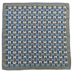 Pañuelo de seda Hermès Modulation H Print Etoupe Azul 27'