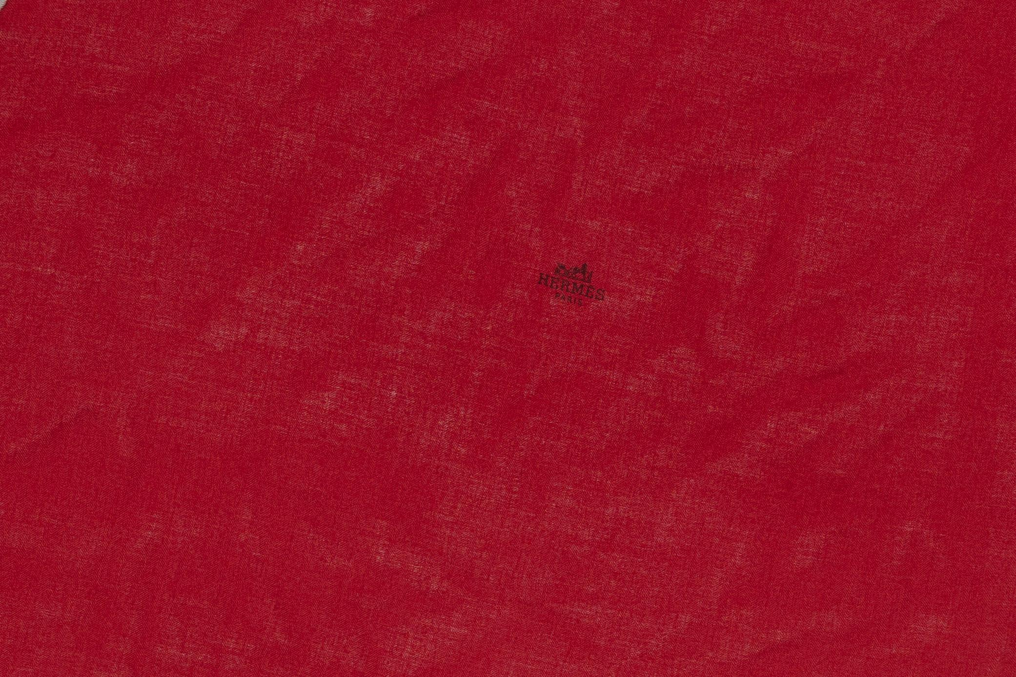 Donna Scialle Hermes - Losange Diamond Geant - Rosso - CS 108 x 104 x 80cm in vendita
