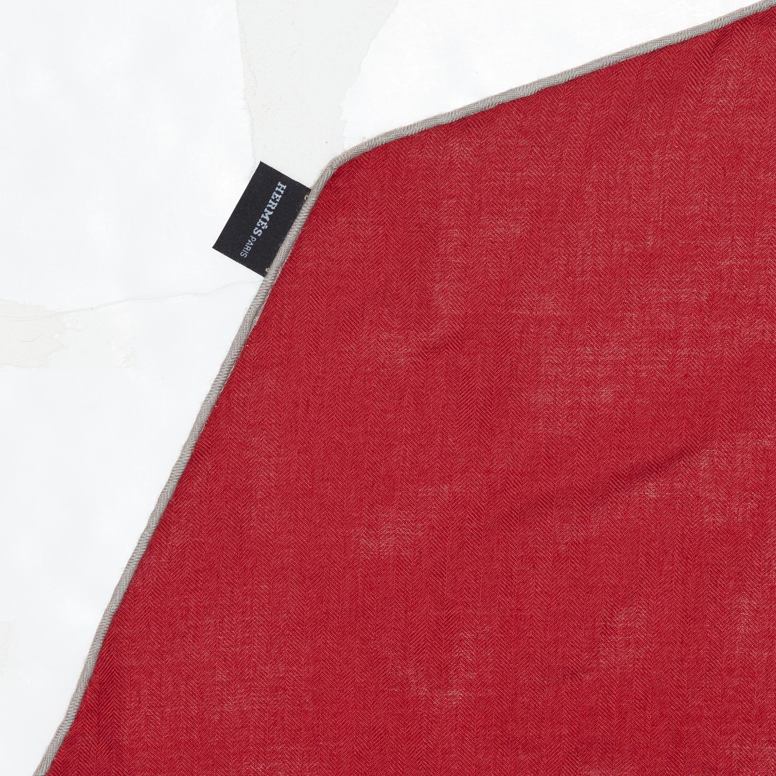 Scialle Hermes - Losange Diamond Geant - Rosso - CS 108 x 104 x 80cm in vendita 3