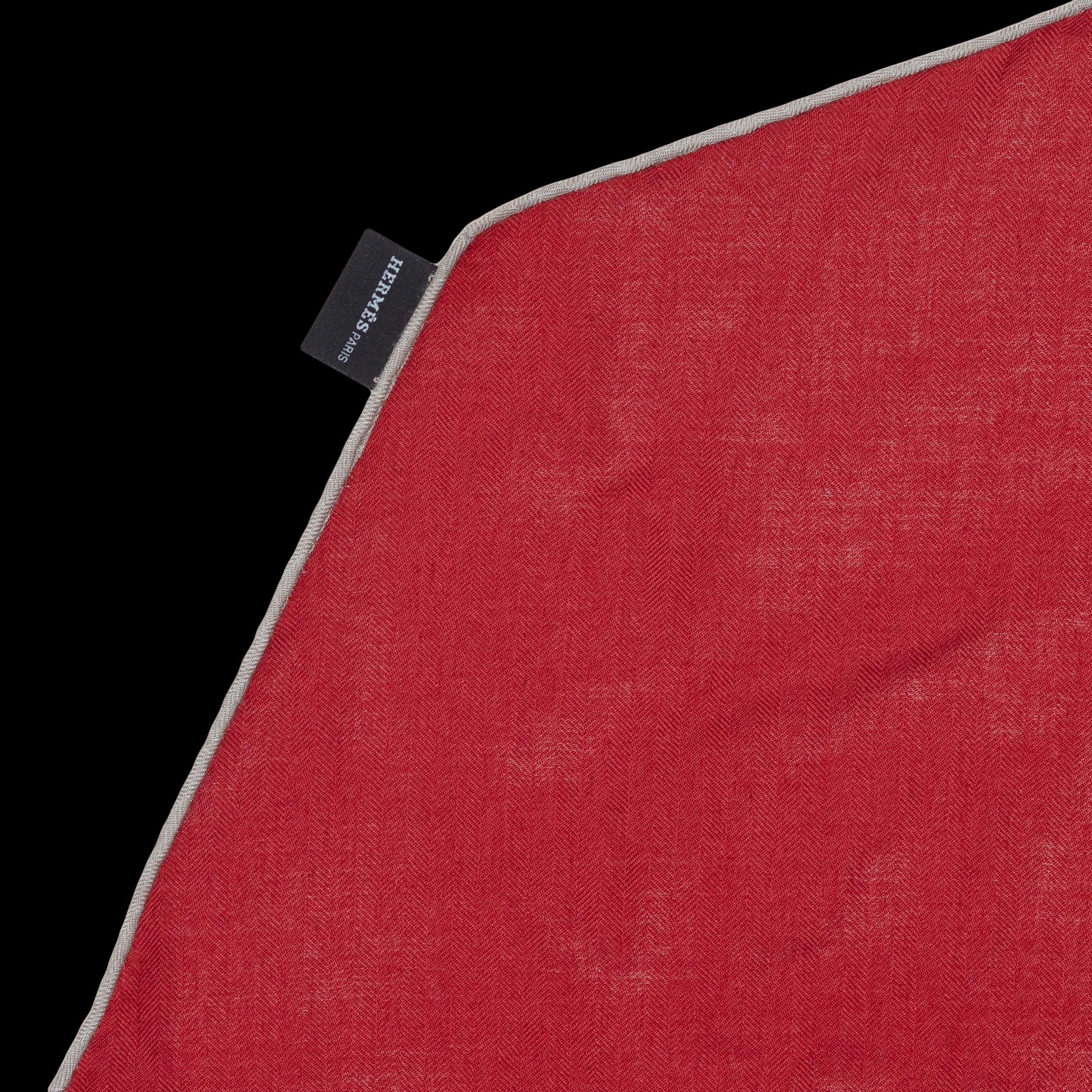 Scialle Hermes - Losange Diamond Geant - Rosso - CS 108 x 104 x 80cm in vendita 4
