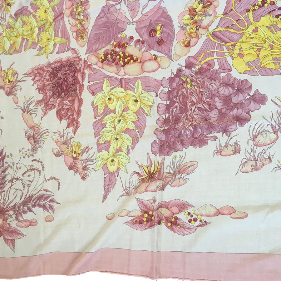 HERMES Shawl 'Pythagore' in Pink Cashmere and Silk 1