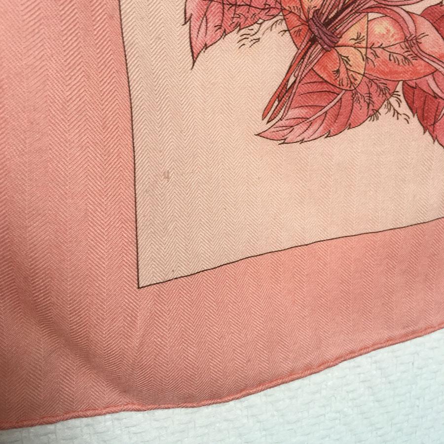 HERMES Shawl 'Pythagore' in Pink Cashmere and Silk 4