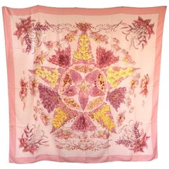 HERMES Shawl 'Pythagore' in Pink Cashmere and Silk