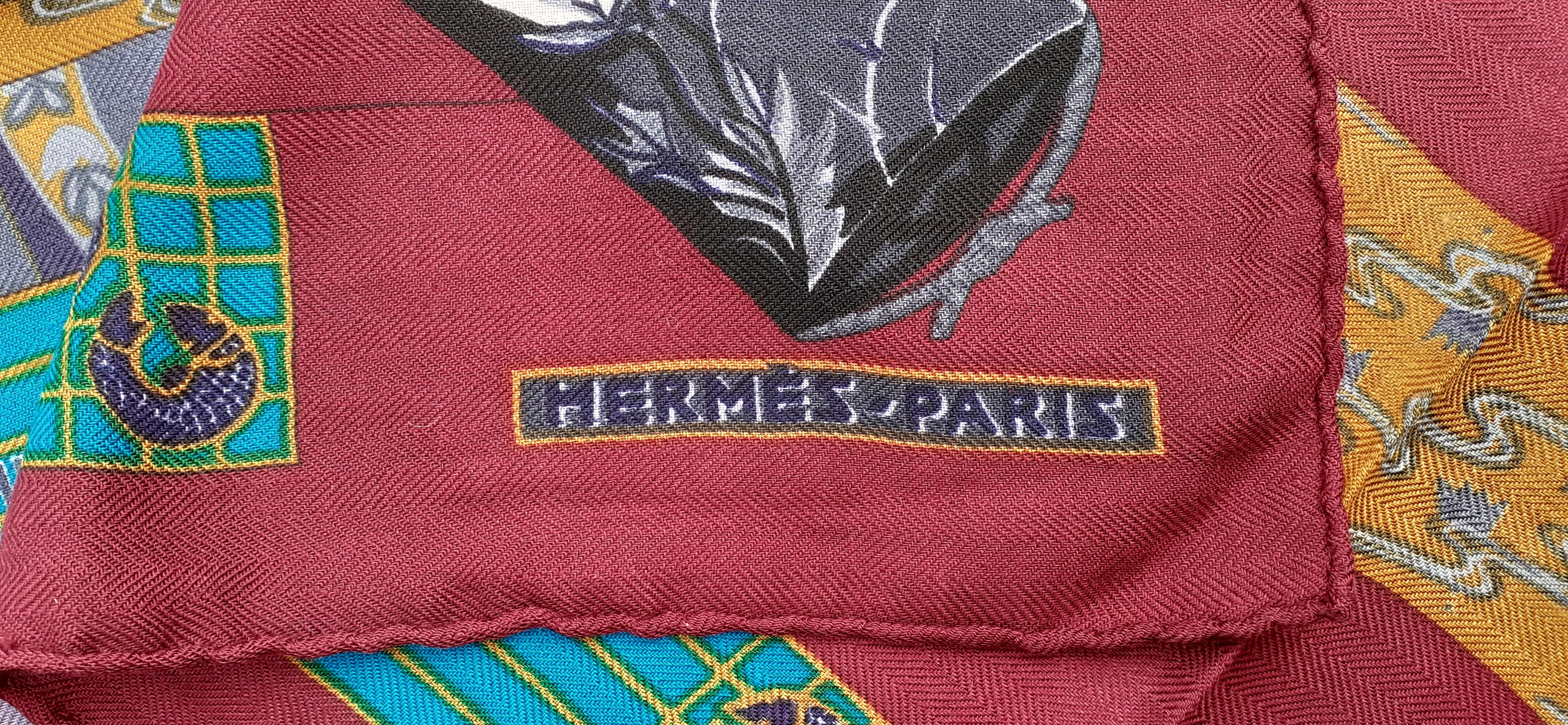 Hermès Shawl Scarf Kimonos et Inros Annie Faivre Cashmere Silk 54 inches 11
