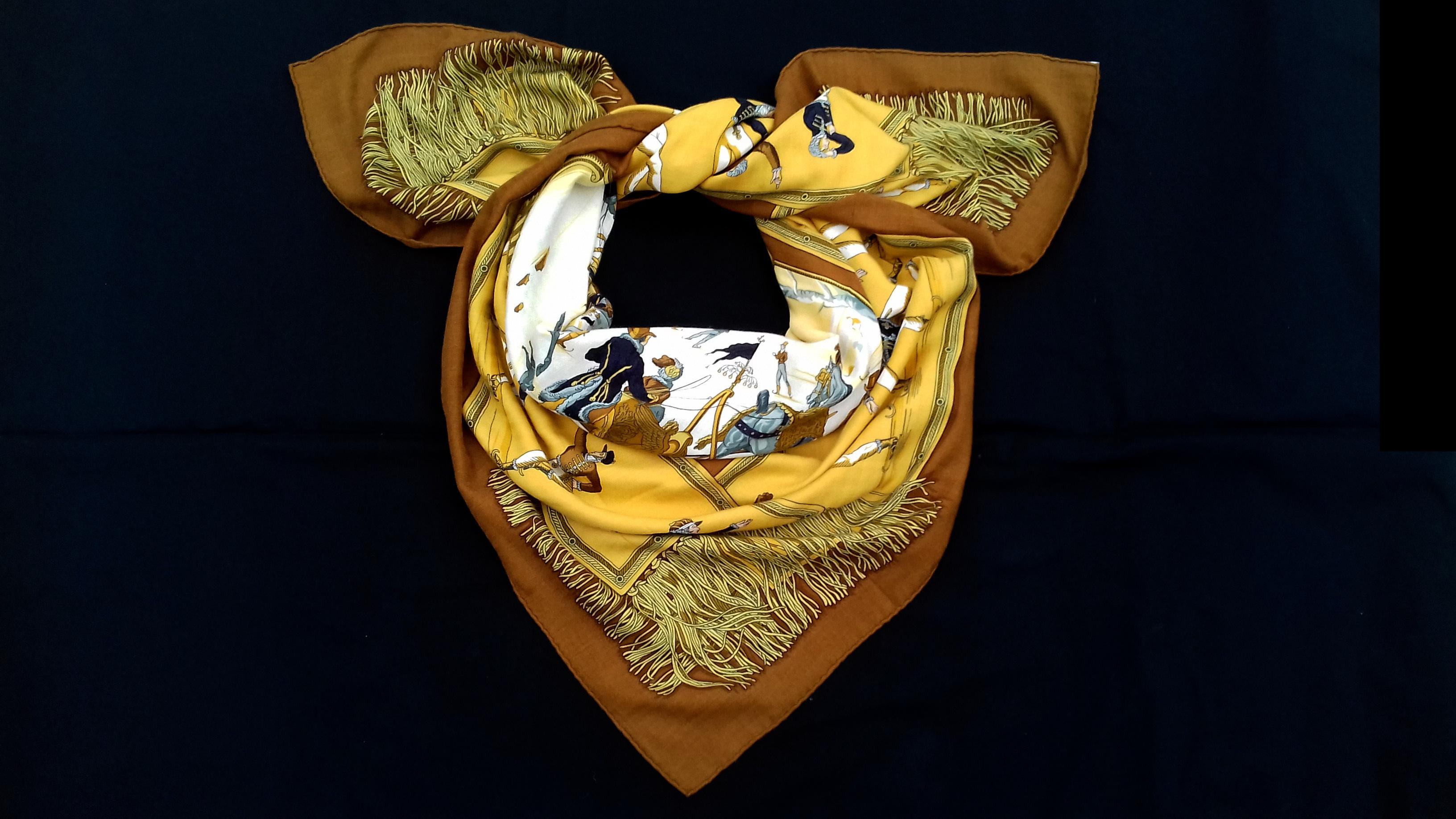 Hermès Shawl Scarf Les Plaisirs du Froid Grygkar Cashmere Silk 54 inches 8