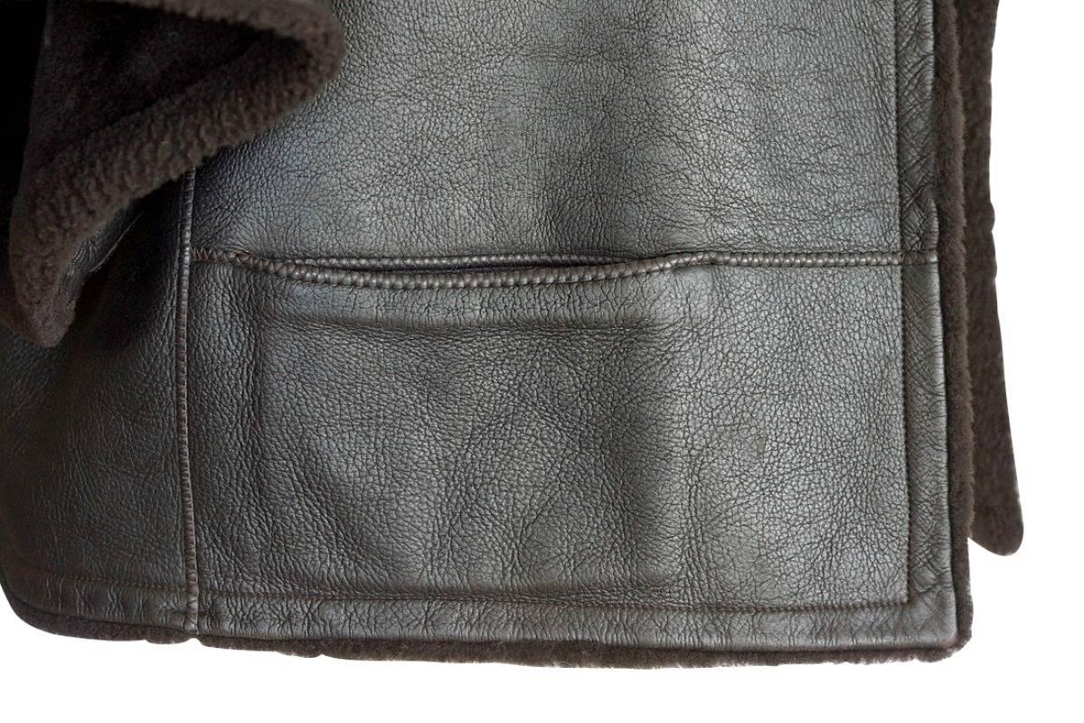 Black Hermes Shearling Capelet Jacket Dark Brown 3/4 Sleeve 38 / 4 to 6  Striking