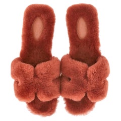 Hermes Shearling Oran Sandals