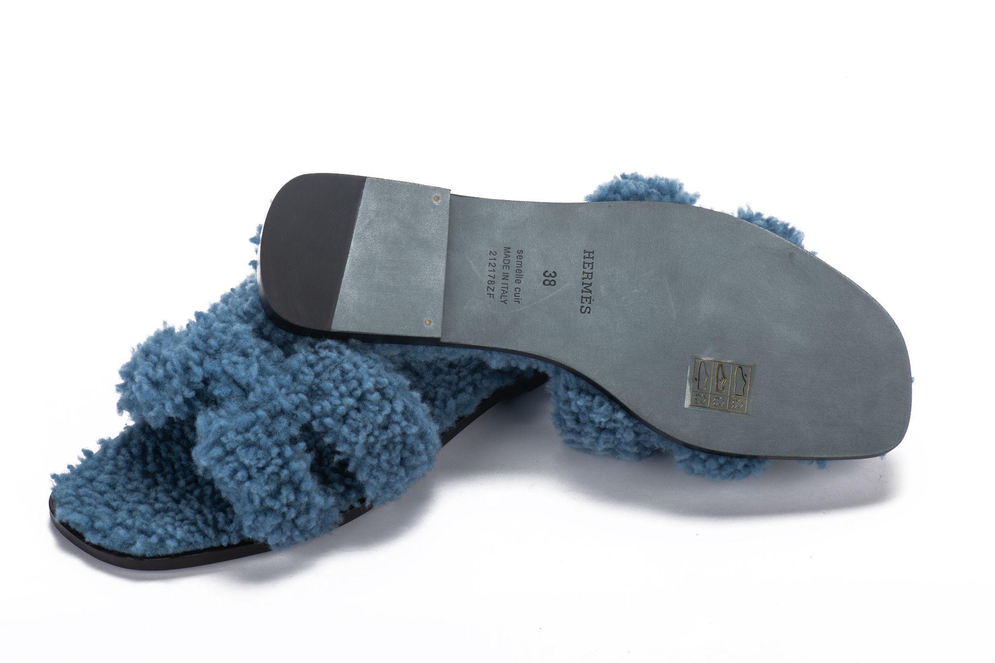hermes woolskin oran sandals