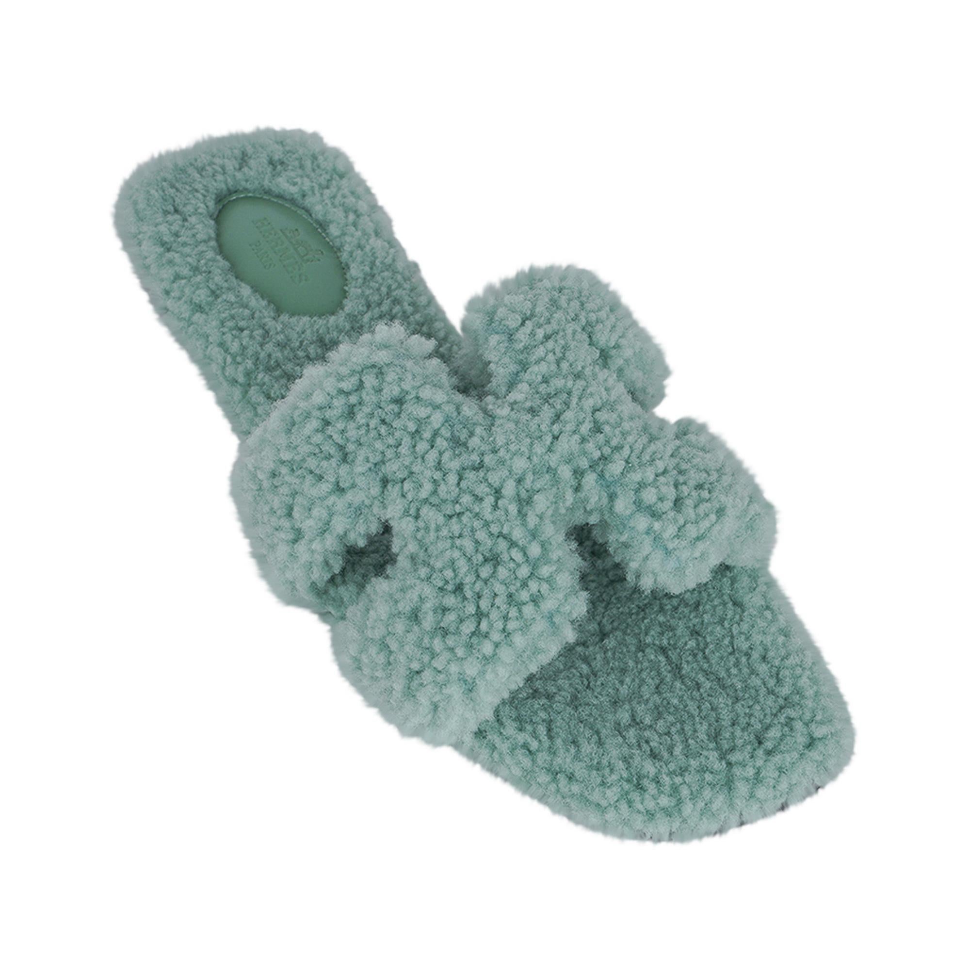 hermes woolskin oran sandals