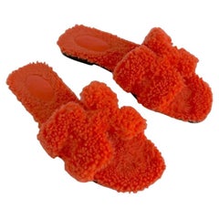 Sandalias Hermes Shearling Naranja Oran