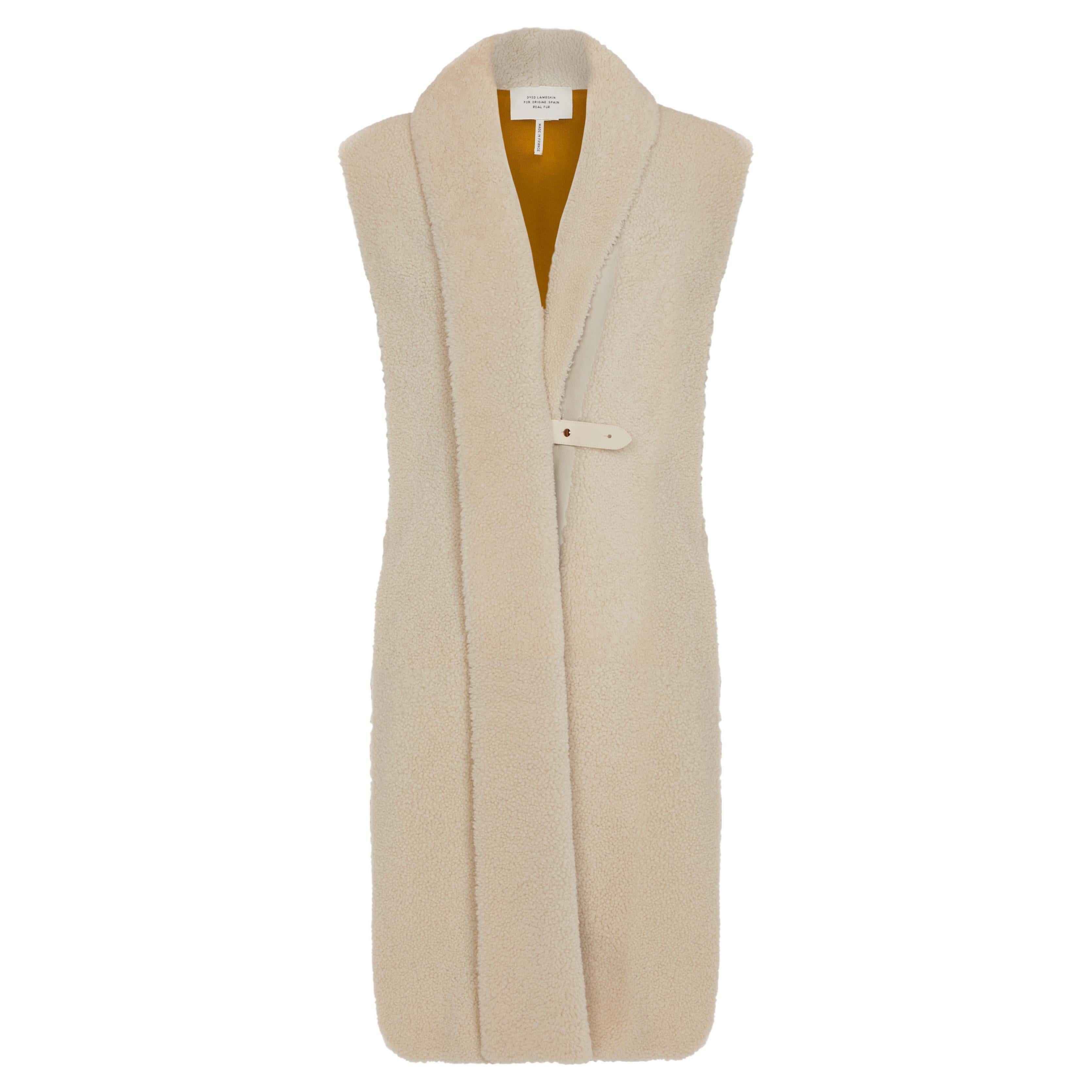 Hermès Sheepskin Gilet with Silk Scarf Interior For Sale