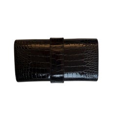 Hermés Shiny Alligator Medor Clutch - '10s