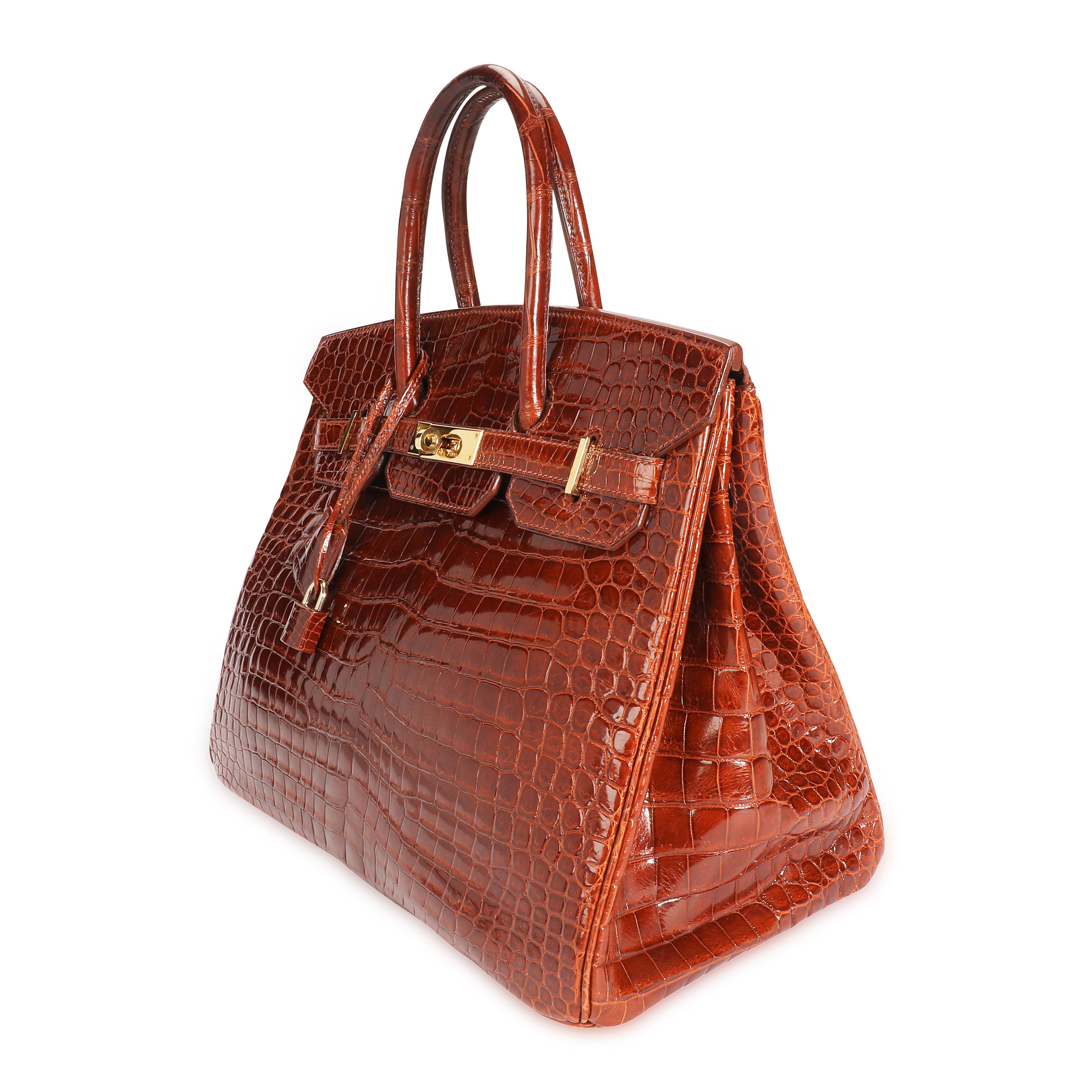 Hermès Shiny Miel Porosus Crocodile Birkin 35 GHW 3