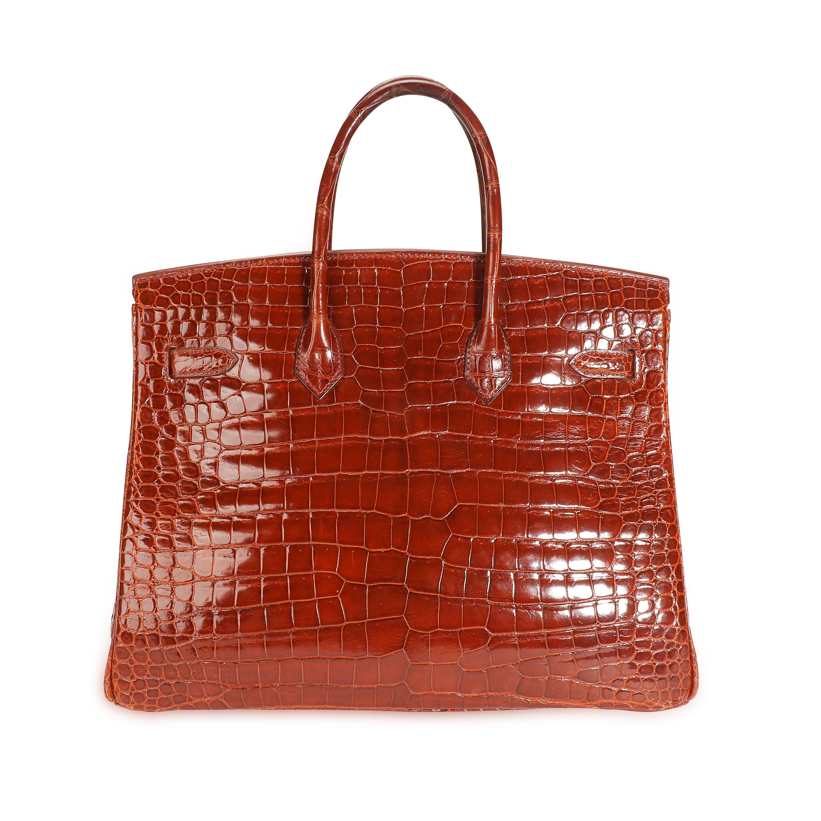 Hermès Shiny Miel Porosus Crocodile Birkin 35 GHW 2