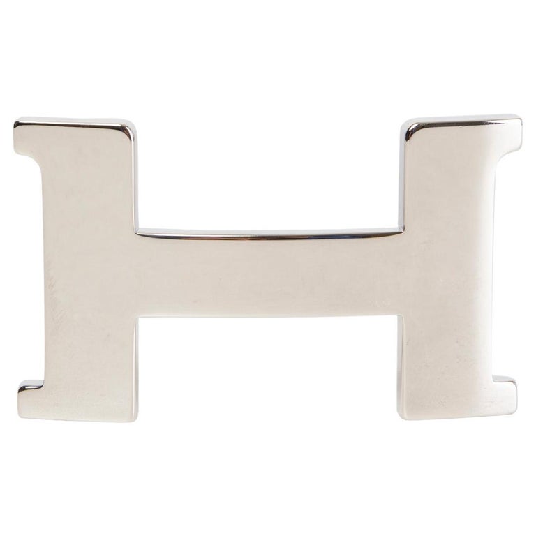 HERMÈS Boucle de ceinture H au carré en métal palladié …