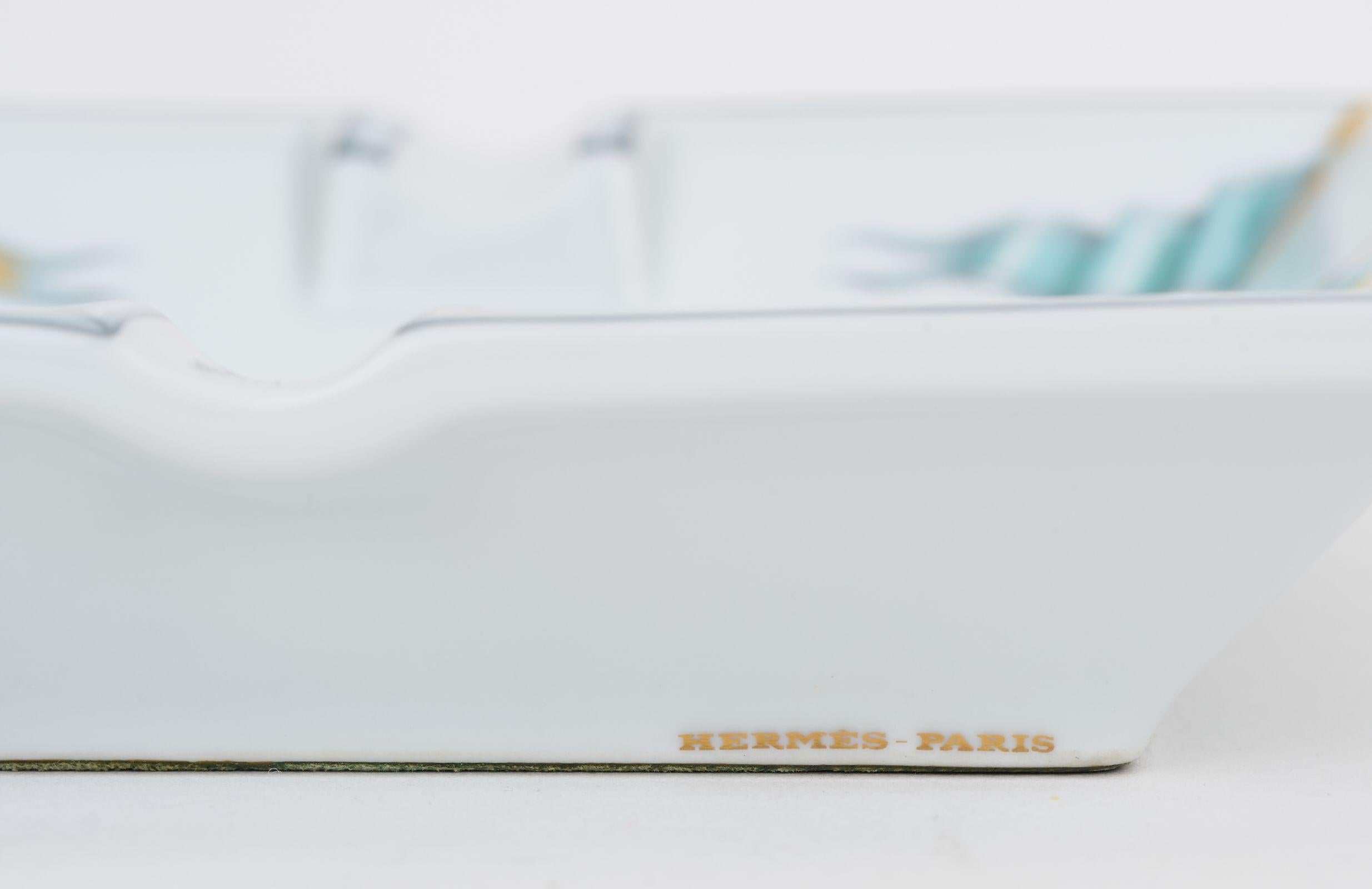Hermès Ship & Flags Porcelain Ashtray In Good Condition For Sale In West Hollywood, CA