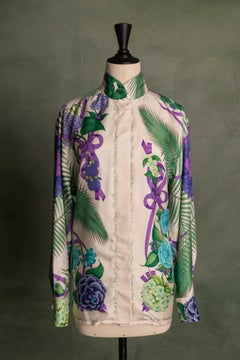 Hermes shirt 'Fleurs de l'Opera' by Julia Abadie 1989