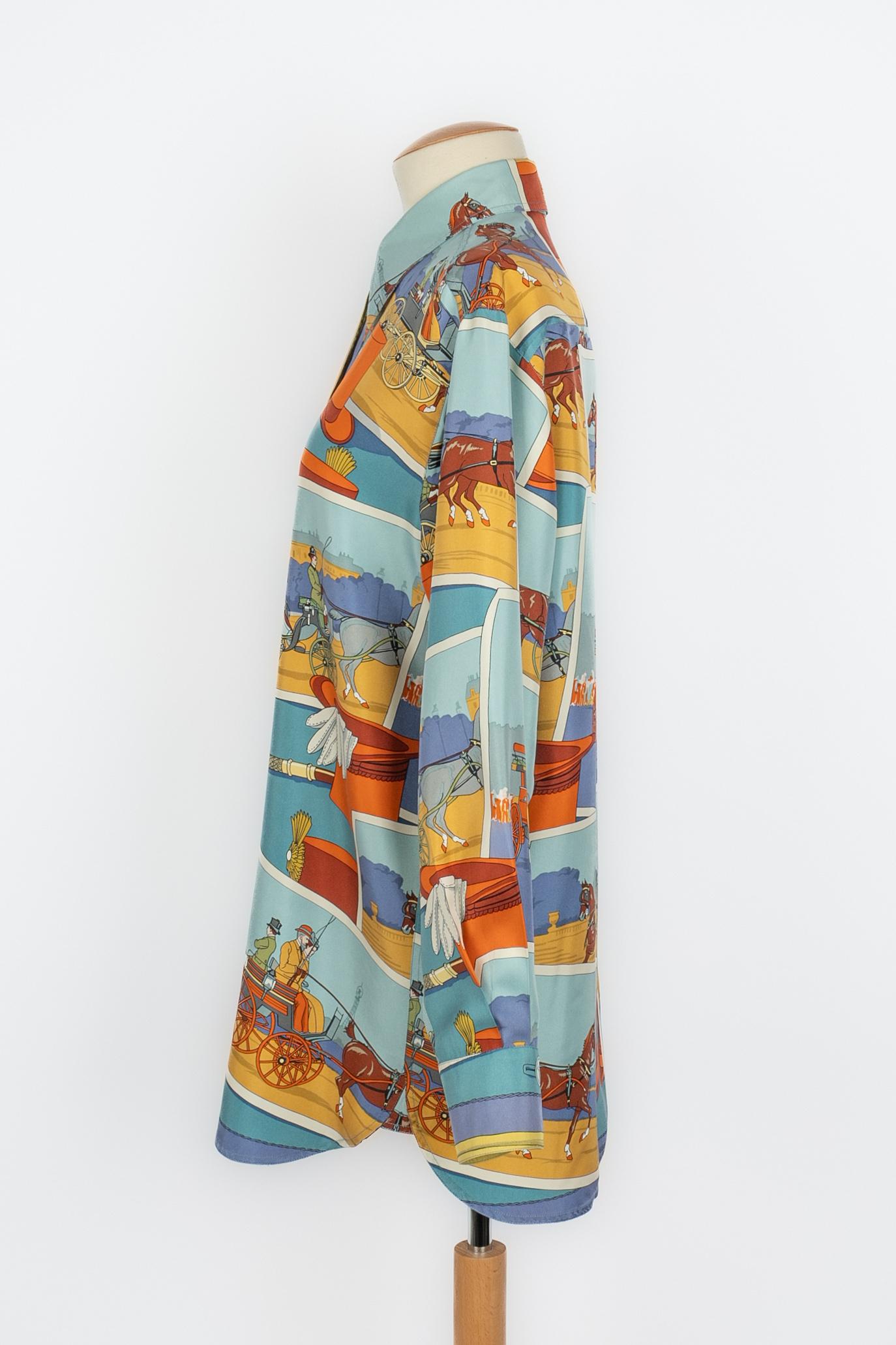Hermès shirt 'Horse carriages' For Sale 1