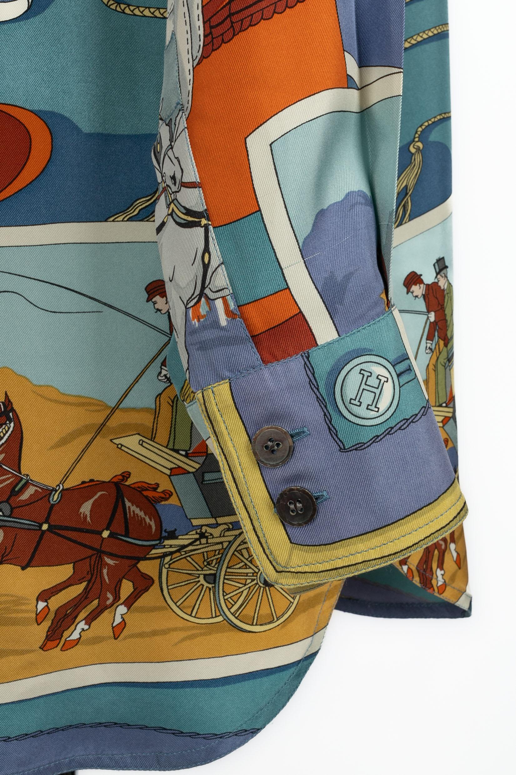 Hermès shirt 'Horse carriages' For Sale 2