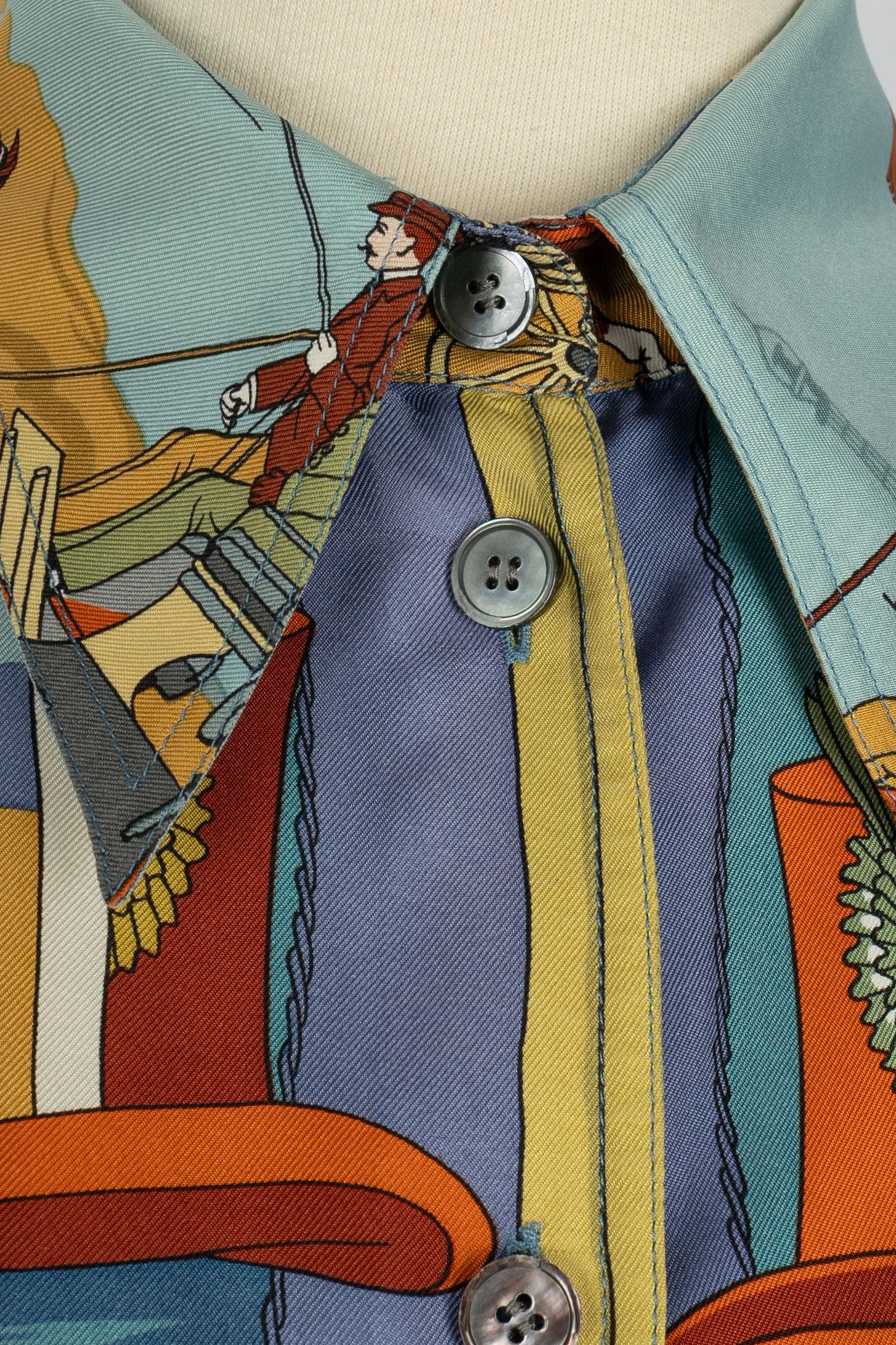 Hermès shirt 'Horse carriages' For Sale 3