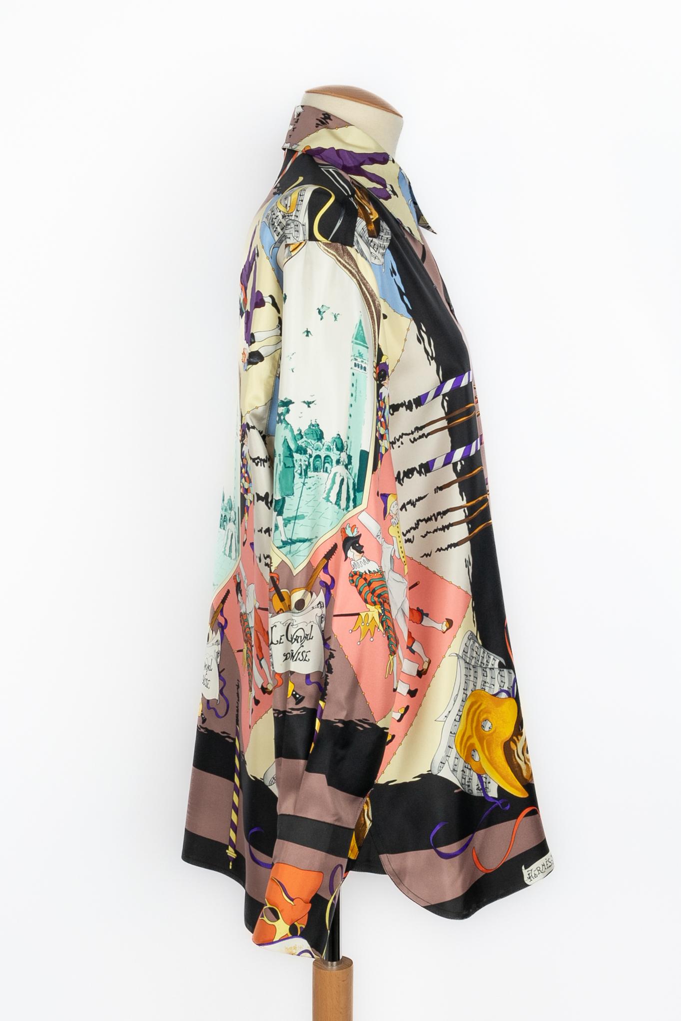 Brown Hermès shirt 'Venice carnival'