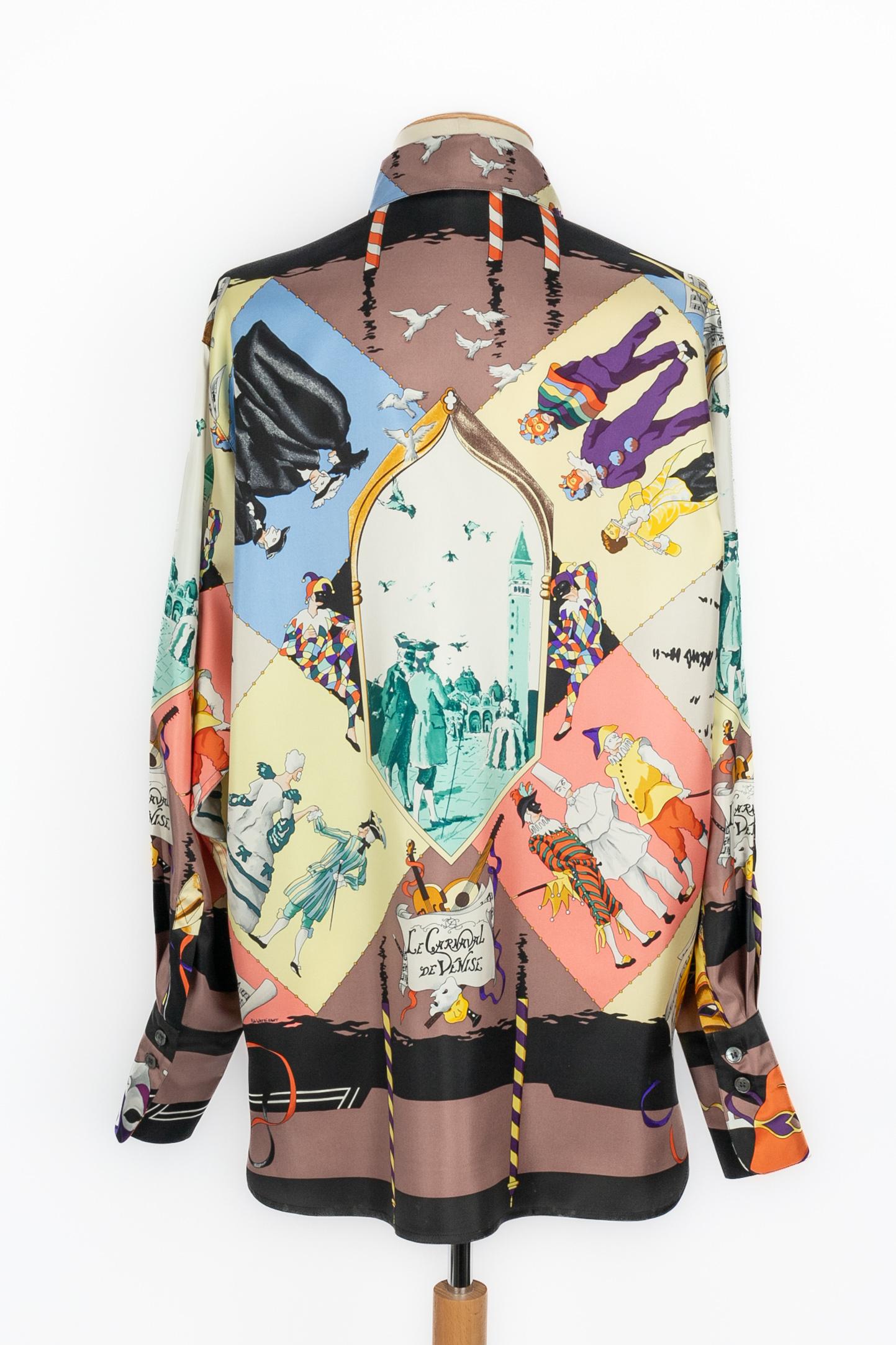Hermès shirt 'Venice carnival' In Excellent Condition In SAINT-OUEN-SUR-SEINE, FR