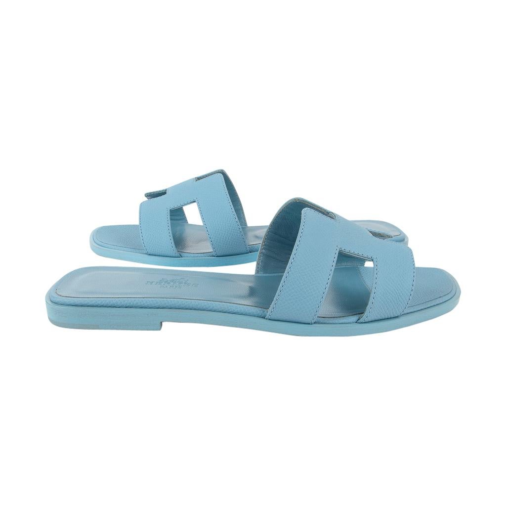 hermes light blue sandals