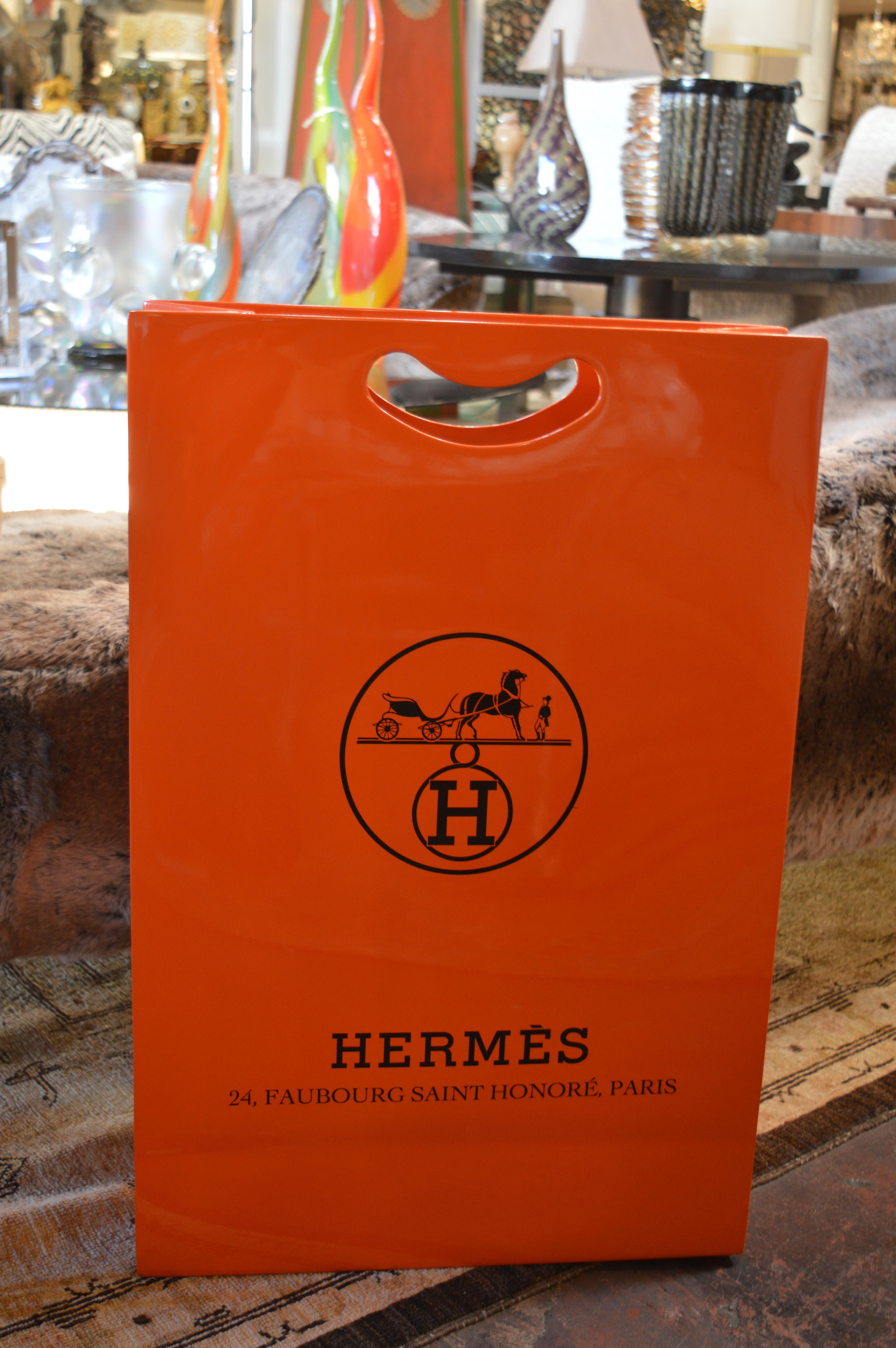 Metal Hermes Shopping Bag, by Jonathan Seliger, 2014 For Sale