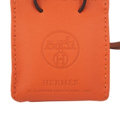 Hermes Shopping Bag Orange Bag Charm