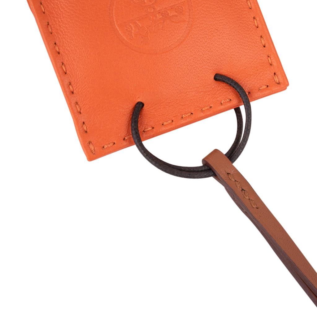 Hermes Shopping Bag Orange Bag Charm For Sale 2
