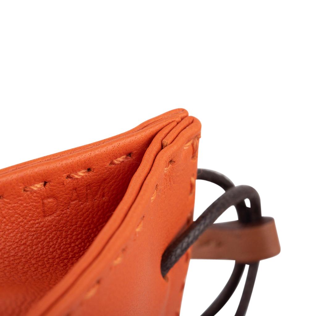 Hermes Shopping Bag Orange Bag Charm For Sale 3
