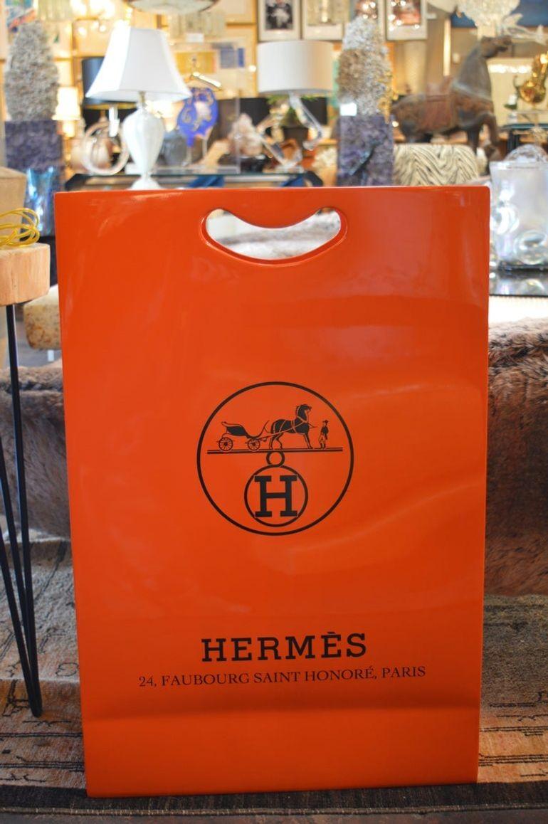 Hermès Shopping Bag Sculpture by Jonathan Seliger, 2014 For Sale 1