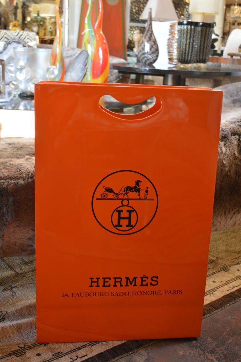 Hermès Shopping Bag Sculpture by Jonathan Seliger, 2014 For Sale 3
