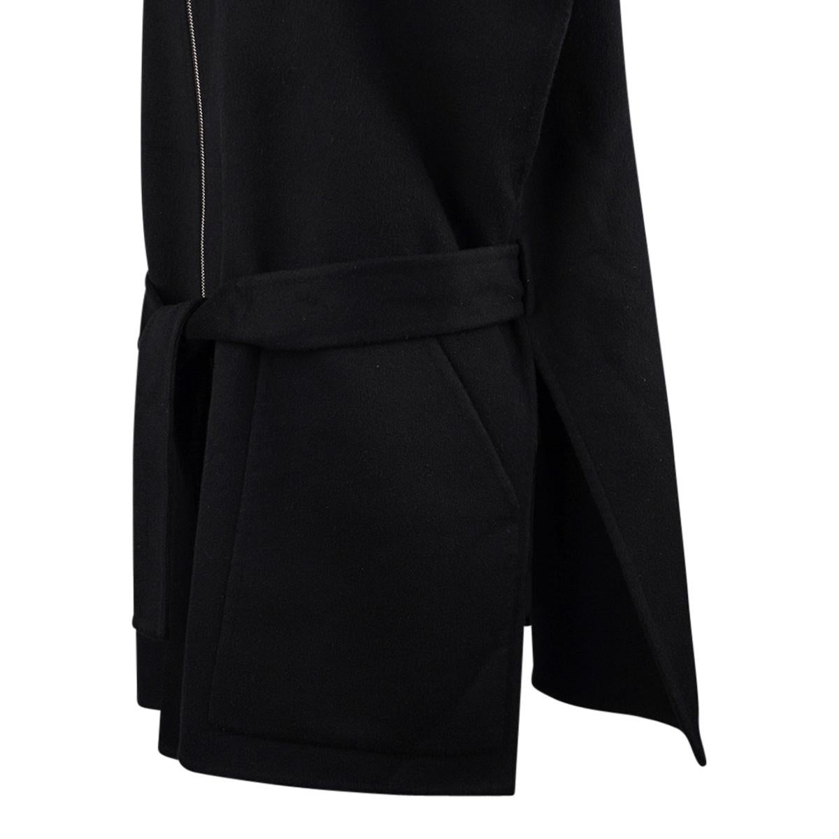 Hermes Short Vest Black Zip Double Face Cashmere 38 / 6 For Sale 5