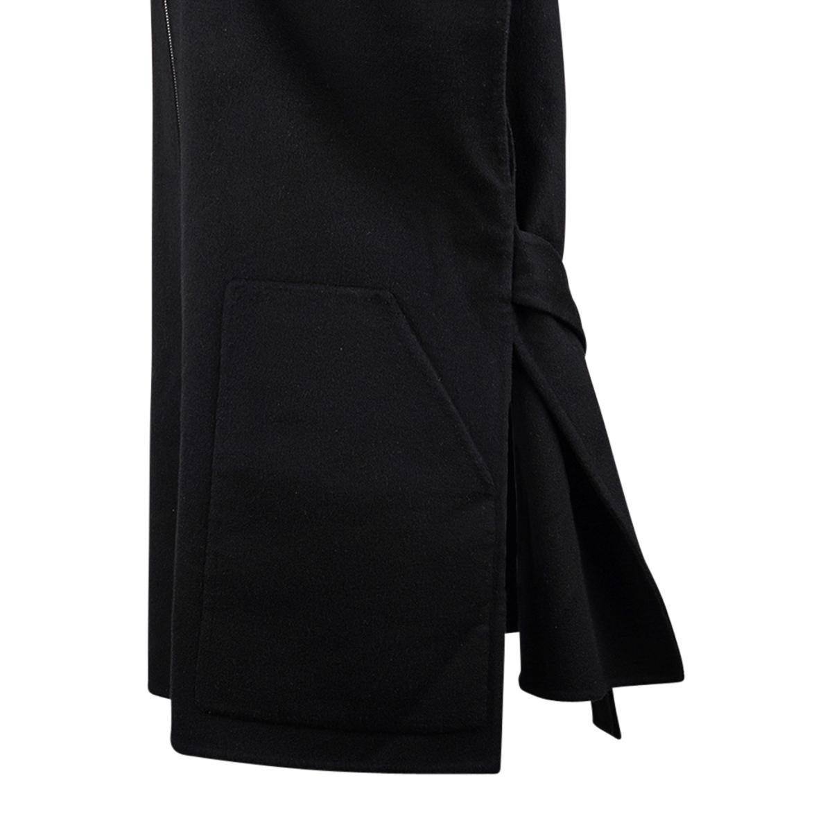 Hermes Short Vest Black Zip Double Face Cashmere 38 / 6 For Sale 7