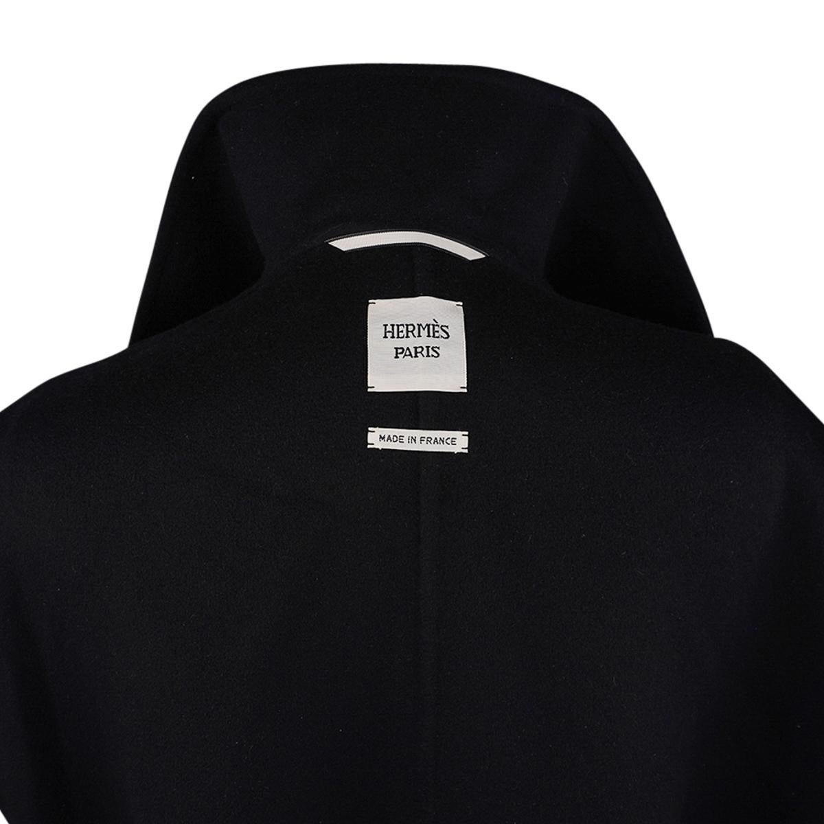 Hermes Short Vest Black Zip Double Face Cashmere 38 / 6 For Sale 8