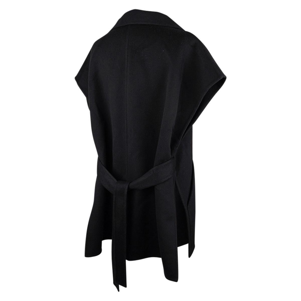Hermes Short Vest Black Zip Double Face Cashmere 38 / 6 For Sale 2