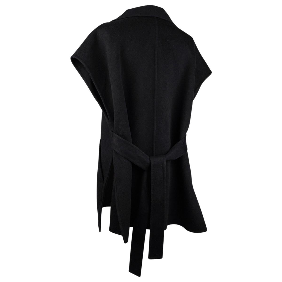 Hermes Short Vest Black Zip Double Face Cashmere 38 / 6 For Sale 3
