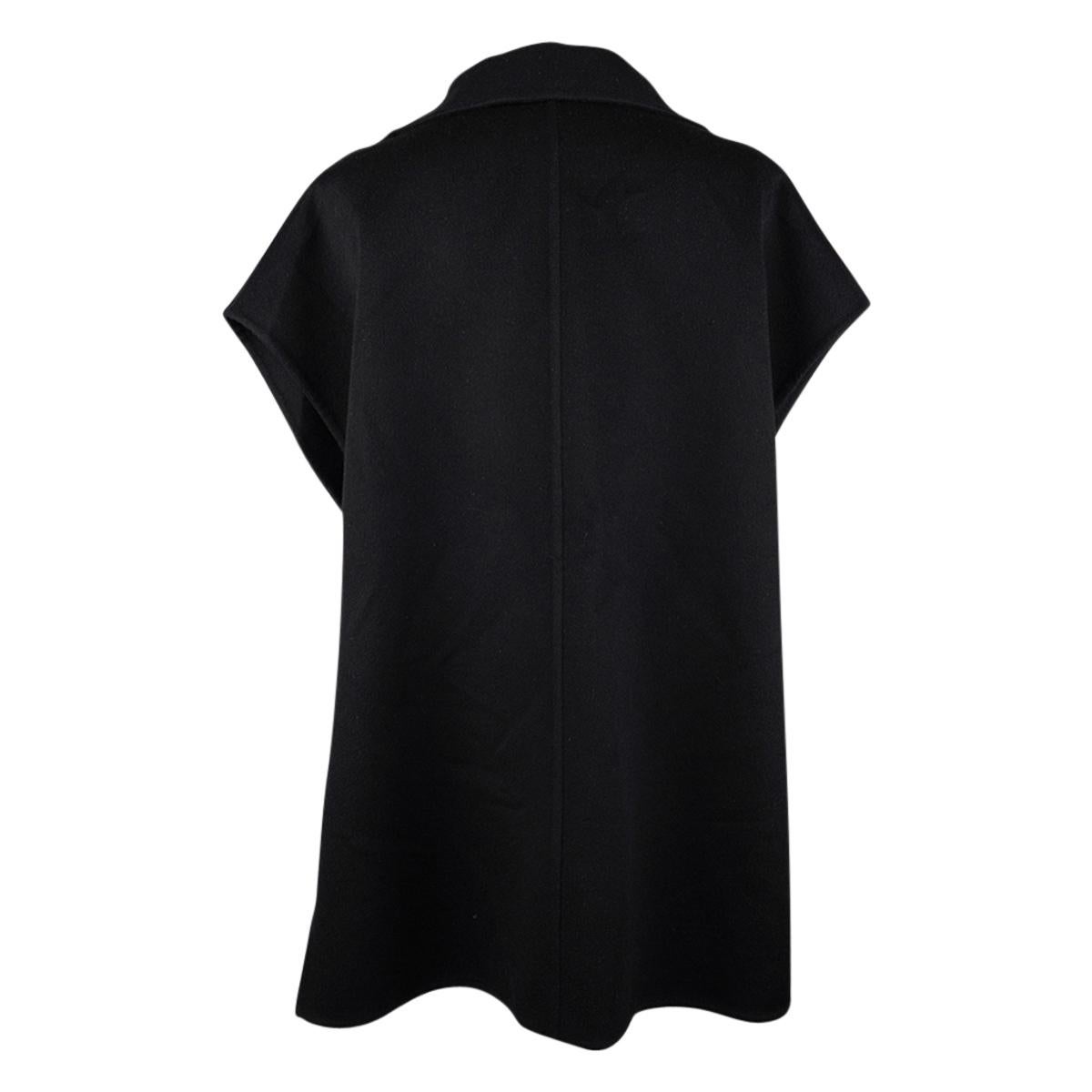 Hermes Short Vest Black Zip Double Face Cashmere 38 / 6 For Sale 4