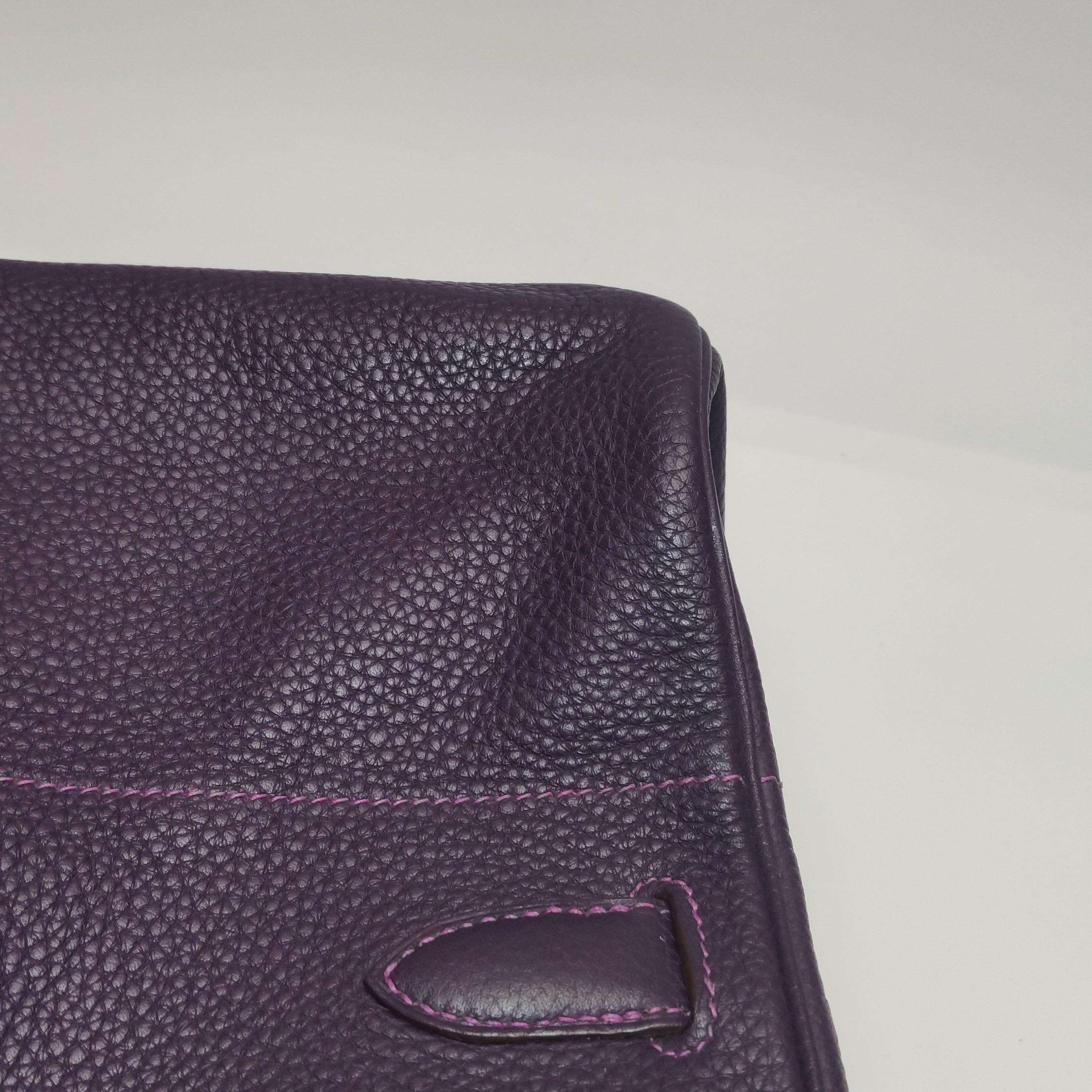 Hermes Schulter Birkin 42 HSS Sonderbestellung Togo Cassis Violett Anemone Interieur im Angebot 8