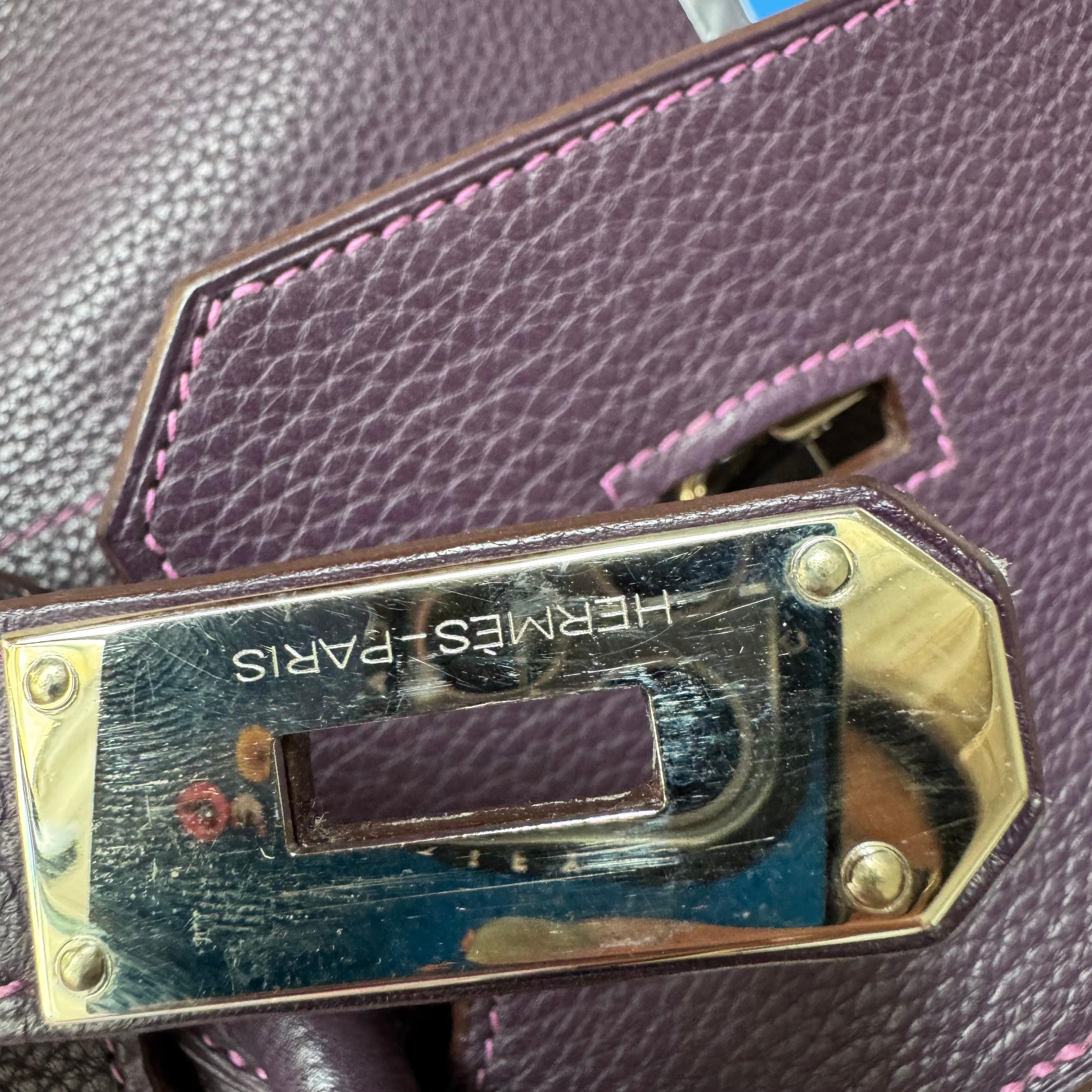 Hermes Birkin 42 HSS a tracolla Ordine speciale Togo Cassis Viola Anemone Interno in vendita 11
