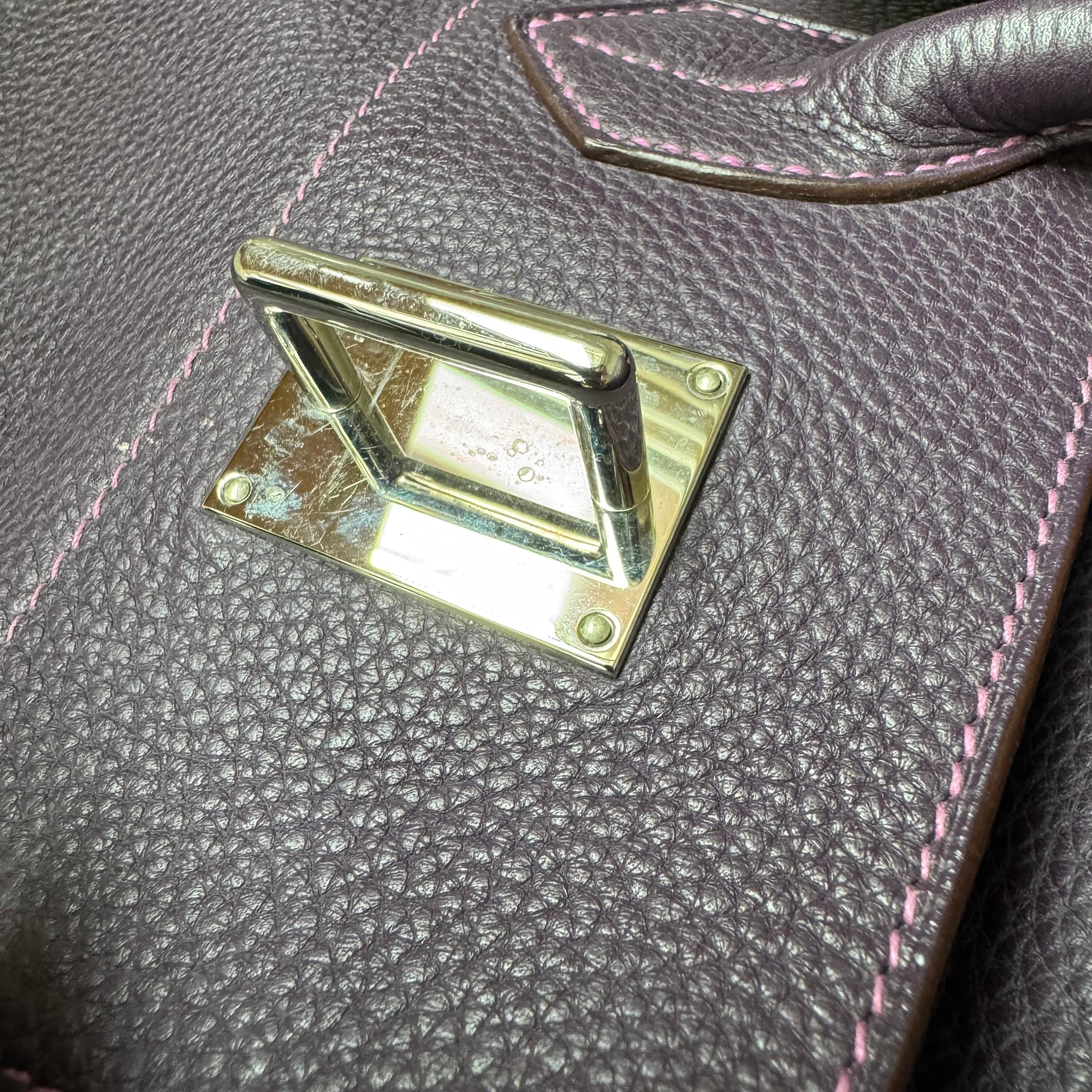 Hermes Birkin 42 HSS a tracolla Ordine speciale Togo Cassis Viola Anemone Interno in vendita 13
